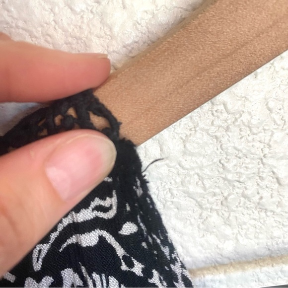 Bila Boho Crochet White and Black Tapestry Aztec Print Maxi Dress M - Picture 7 of 13